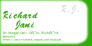 richard jani business card